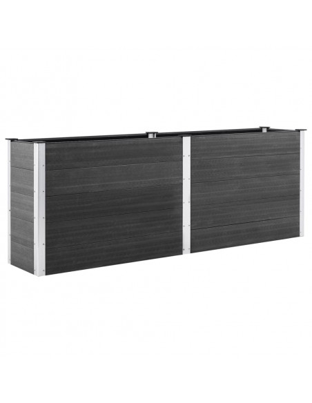 Letto Rialzato da Giardino 250x100x91 cm in WPC Grigio