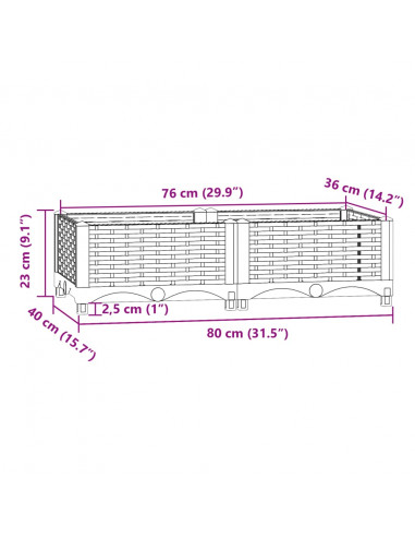 Fioriera Rialzata 80x40x23 cm in Polipropilene