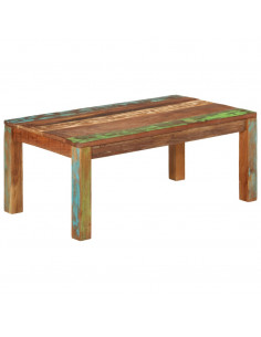 Tavolino da Salotto 100x55x40 cm in Legno Massello di Recupero 2