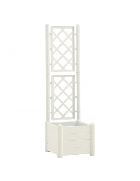 Fioriera da Giardino con Graticcio 43x43x142 cm PP Bianco