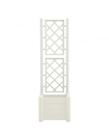Fioriera da Giardino con Graticcio 43x43x142 cm PP Bianco