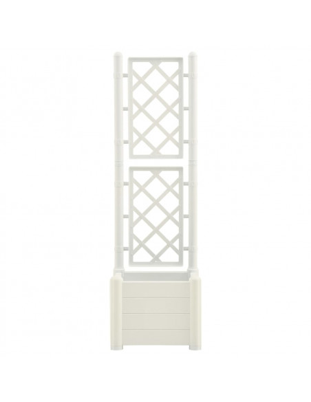 Fioriera da Giardino con Graticcio 43x43x142 cm PP Bianco