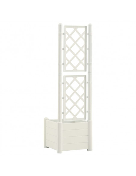 Fioriera da Giardino con Graticcio 43x43x142 cm PP Bianco