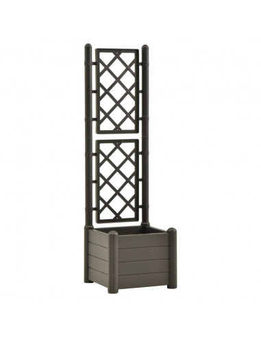 Fioriera da Giardino con Graticcio 43x43x142 cm PP Antracite