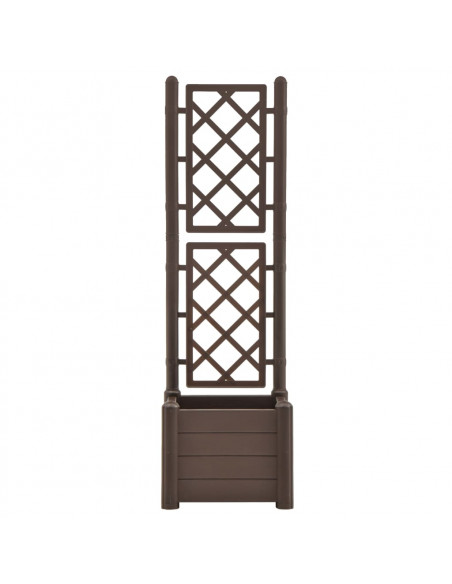 Fioriera da Giardino con Graticcio 43x43x142 cm PP Mocca