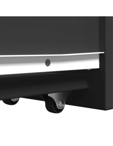 Armadietto da Bagno Stretto con Ruote Nero in Truciolato