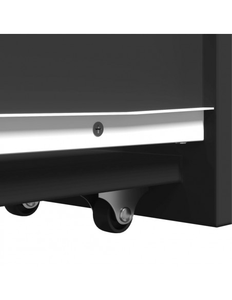 Armadietto da Bagno Stretto con Ruote Nero in Truciolato