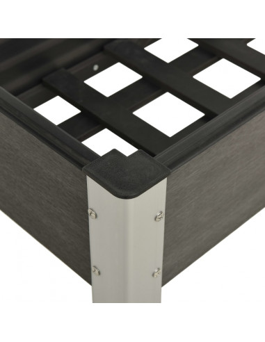 Fioriera Rialzata da Giardino 75x40x75 cm in WPC Grigio