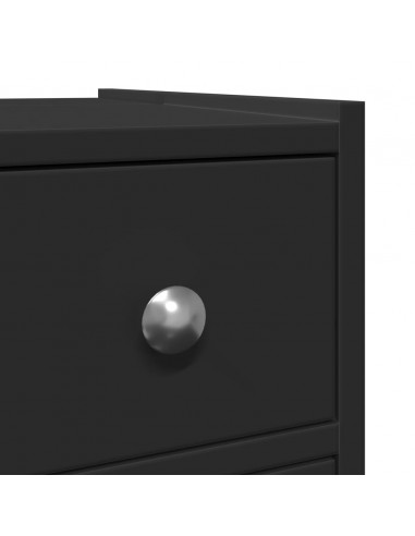 Armadietto da Bagno Stretto con Ruote Nero in Truciolato