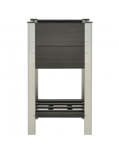 Fioriera Rialzata da Giardino con Ripiano 50x50x90cm WPC Grigio