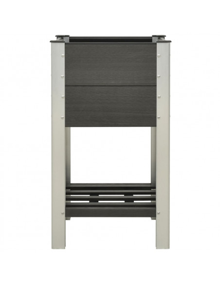 Fioriera Rialzata da Giardino con Ripiano 50x50x90cm WPC Grigio