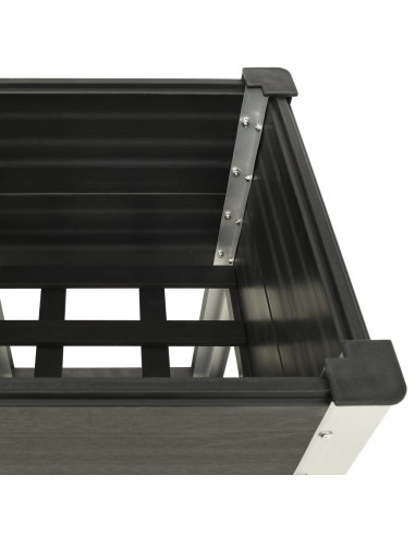 Fioriera Rialzata da Giardino con Ripiano 50x50x90cm WPC Grigio