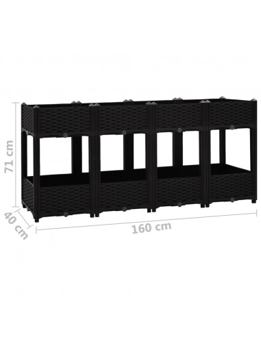 Fioriera Rialzata 160x40x71 cm in Polipropilene