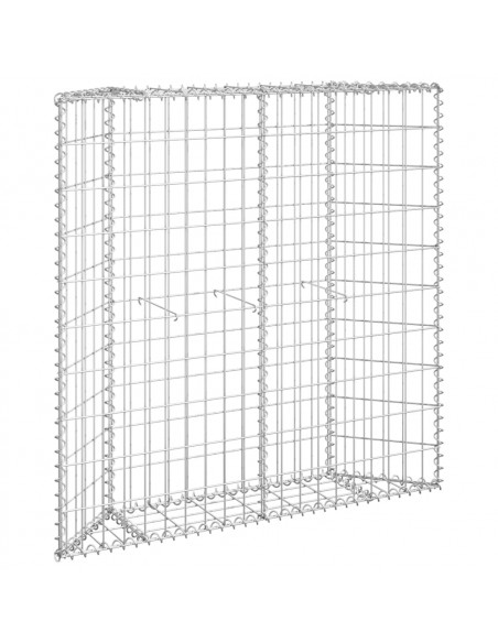 Gabbione Letto Rialzato Trapezio Acciaio Zincato 100x20x100 cm