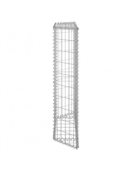 Gabbione Letto Rialzato Trapezio Acciaio Zincato 100x20x100 cm