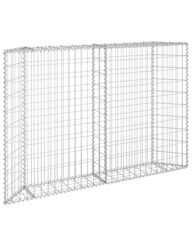 Gabbione Letto Rialzato Trapezio Acciaio Zincato 150x20x100 cm