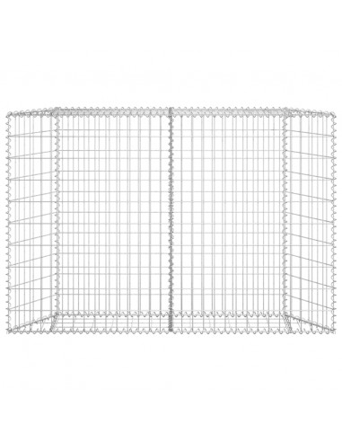 Gabbione Letto Rialzato Trapezio Acciaio Zincato 150x20x100 cm