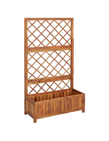 Letto Rialzato con Graticcio 85x38x150 cm in Massello di Acacia