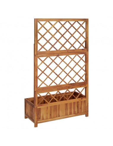 Letto Rialzato con Graticcio 85x38x150 cm in Massello di Acacia