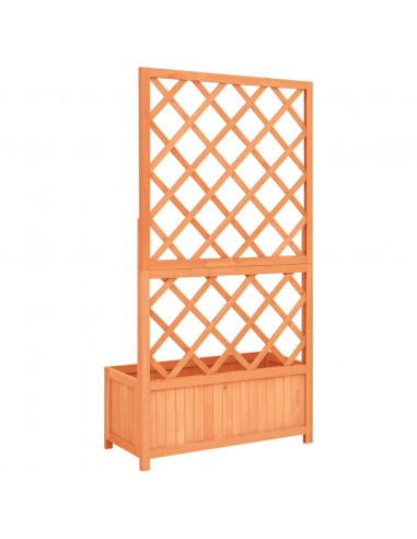 Fioriera con Traliccio Marrone 70x30x135cm in Massello di Abete