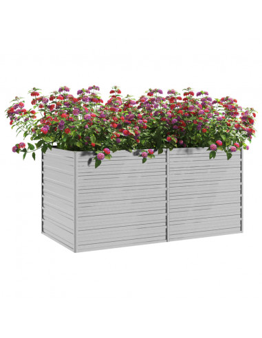 Letto Rialzato Giardino 160x80x77 cm in Acciaio Zincato Argento