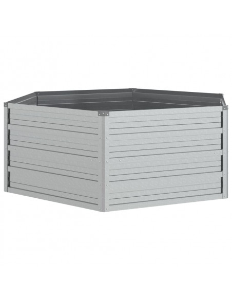 Letto Rialzato da Giardino 129x45 cm in Acciaio Zincato Argento