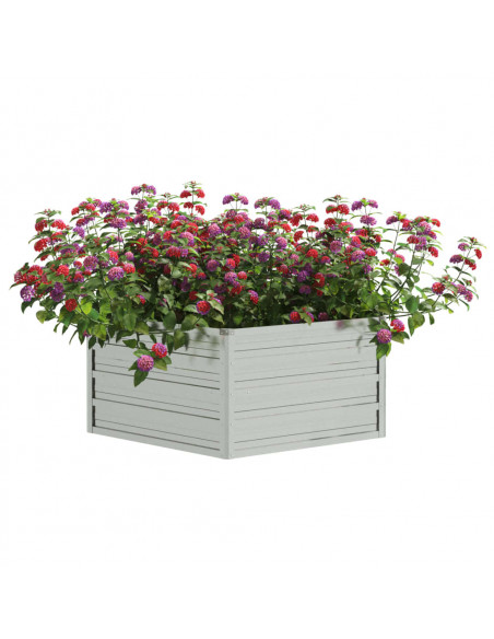 Letto Rialzato da Giardino 129x45 cm in Acciaio Zincato Argento
