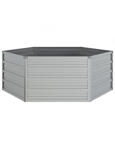 Letto Rialzato da Giardino 129x45 cm in Acciaio Zincato Argento