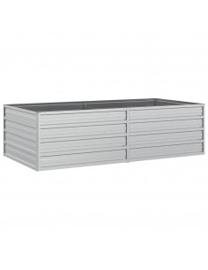 Letto Rialzato Giardino 160x80x45 cm in Acciaio Zincato Argento 2