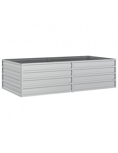 Letto Rialzato Giardino 160x80x45 cm in Acciaio Zincato Argento