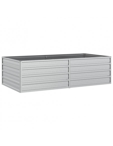 Letto Rialzato Giardino 160x80x45 cm in Acciaio Zincato Argento