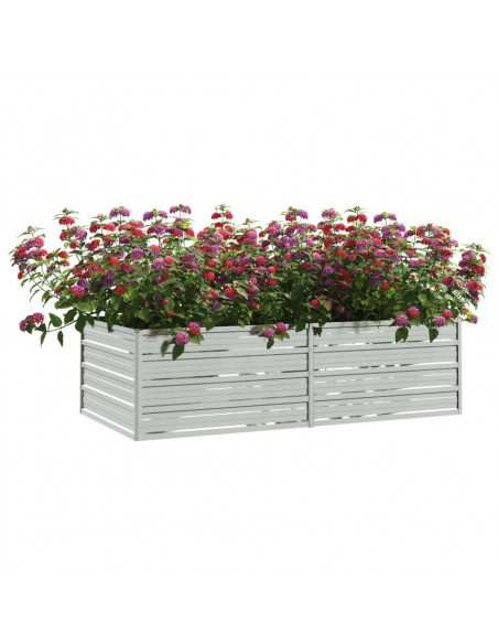 Letto Rialzato Giardino 160x80x45 cm in Acciaio Zincato Argento