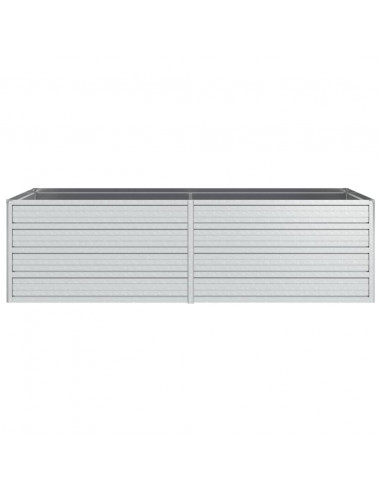 Letto Rialzato Giardino 160x80x45 cm in Acciaio Zincato Argento