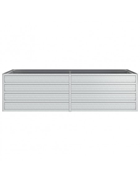 Letto Rialzato Giardino 160x80x45 cm in Acciaio Zincato Argento
