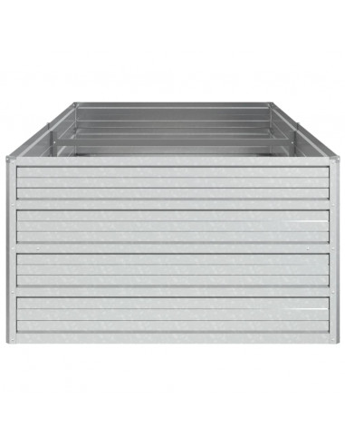 Letto Rialzato Giardino 160x80x45 cm in Acciaio Zincato Argento
