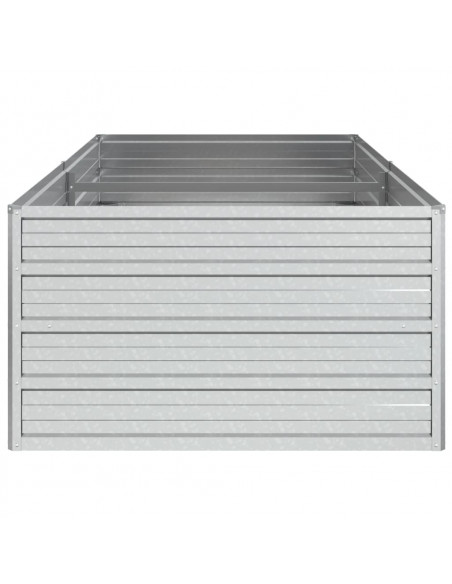 Letto Rialzato Giardino 160x80x45 cm in Acciaio Zincato Argento