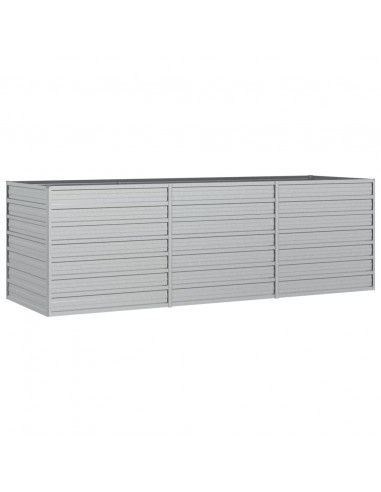 Letto Rialzato Giardino 240x80x77 cm in Acciaio Zincato Argento