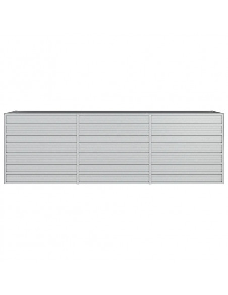 Letto Rialzato Giardino 240x80x77 cm in Acciaio Zincato Argento