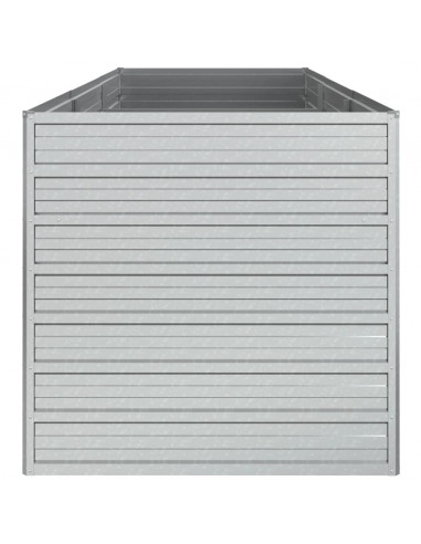Letto Rialzato Giardino 240x80x77 cm in Acciaio Zincato Argento
