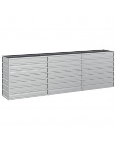 Letto Rialzato Giardino 240x40x77 cm in Acciaio Zincato Argento 2