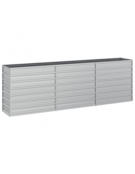 Letto Rialzato Giardino 240x40x77 cm in Acciaio Zincato Argento