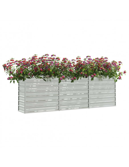 Letto Rialzato Giardino 240x40x77 cm in Acciaio Zincato Argento