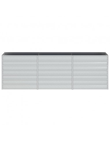 Letto Rialzato Giardino 240x40x77 cm in Acciaio Zincato Argento