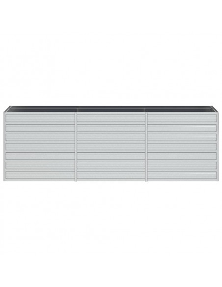 Letto Rialzato Giardino 240x40x77 cm in Acciaio Zincato Argento