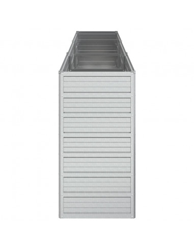 Letto Rialzato Giardino 240x40x77 cm in Acciaio Zincato Argento