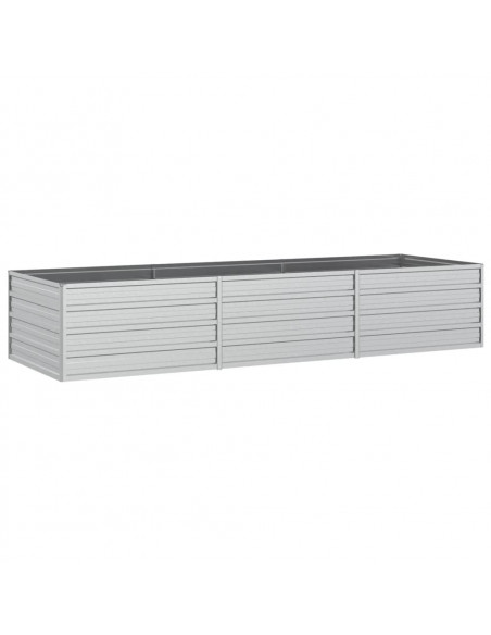 Letto Rialzato Giardino 240x80x45 cm in Acciaio Zincato Argento
