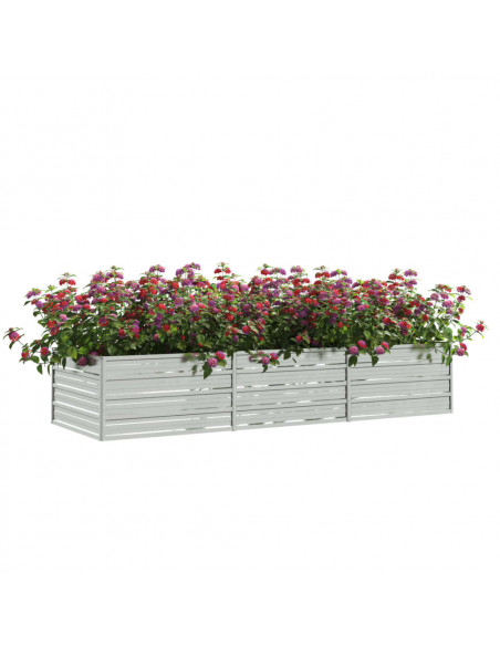 Letto Rialzato Giardino 240x80x45 cm in Acciaio Zincato Argento