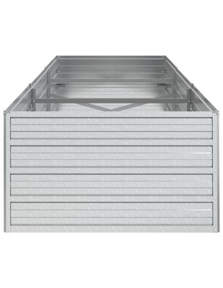 Letto Rialzato Giardino 240x80x45 cm in Acciaio Zincato Argento