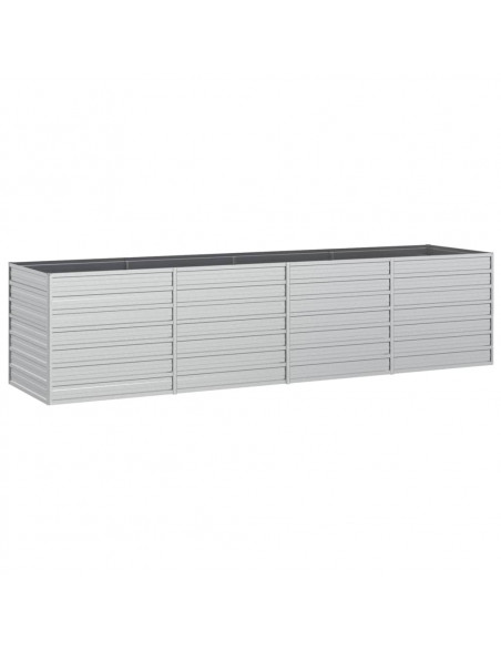 Letto Rialzato Giardino 320x80x77 cm in Acciaio Zincato Argento