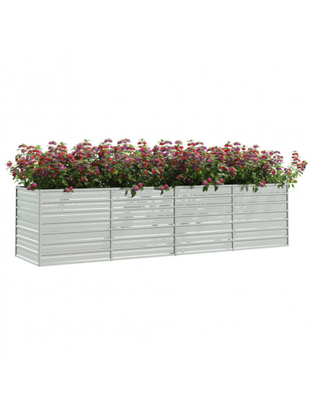 Letto Rialzato Giardino 320x80x77 cm in Acciaio Zincato Argento